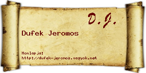 Dufek Jeromos névjegykártya